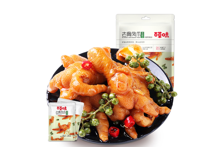 BAICAOWEI BONELESS CHICKEN FEET RATTAN PEPPER FLAVOR 135G